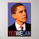 Barack Obama - oui nous pouvons affiche