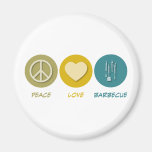 Barbecue d'amour de paix magnets
