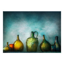 Barre - bouteilles - bouteilles vertes cartons d'invitation