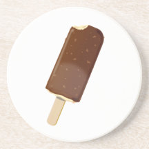 Barre de crème glacée de chocolat dessous de verre