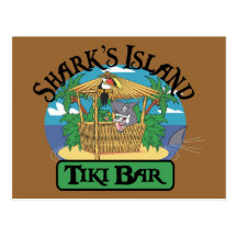 Barre de Tiki de l'île du requin Cartes Postales