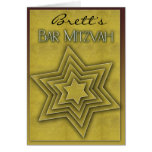 Barre d'or Mitzvah/étoile de David Carte De Vœux