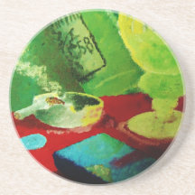 Barre fumeuse d'absinthe dessous de verre