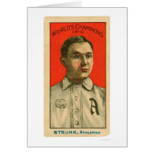Base-ball 1910 d'AMOs Strunk Carte De Vœux