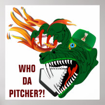 Base-ball qui broc du DA Posters