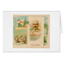 Base-ball rare 1888 de Chas Getzin Cartes De Vœux