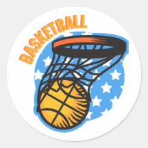 Basket-ball Autocollants Ronds