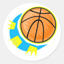 Basket-ball ! autocollants ronds