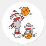 Basket-ball de singe de chaussette autocollants