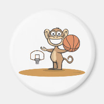 Basket-ball de singe magnets pour réfrigérateur