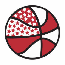 basket-ball d'étoiles de rouge et de blanc photo sculptures
