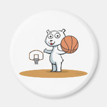 Basket-ball d'ours blanc aimants