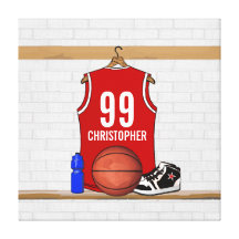 Basket-ball personnalisé Jersey (rouge) Impressions Sur Toile