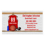 Basket-ball rouge personnalisé Jersey Modèle De Carte De Visite