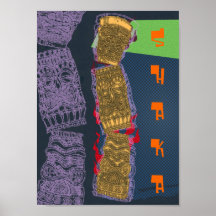 Basse affiche de Shaka de front de totem hawaïen p
