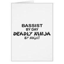 Bassiste Ninja mortel par nuit Cartes De Vœux