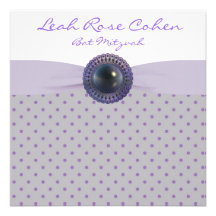 Bat mitzvah de pourpre de lavande invitations personnalisées