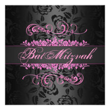 Bat mitzvah rose/invitation d'anniversaire de remo