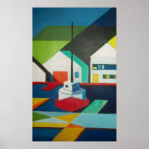 Bateau abstrait affiches