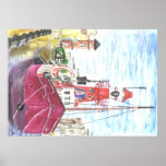 Bateau Swansea de traction subite de Helwick Affiche