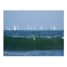 Bateaux et la carte postale de _de vagues