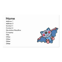 batte bleue idiote mignonne cartes de visite personnelles