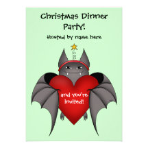 Batte gothique amoureuse de Noël avec le coeur rou Bristols