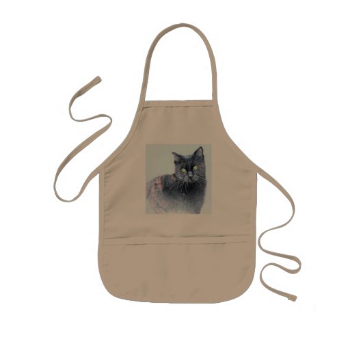 Bavoir noir et orange de chat tablier