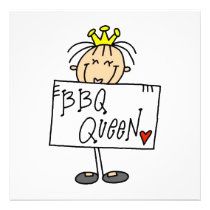 BBQ van de Figuur van de stok Koningin uitnodigingen