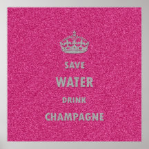 Beau champagne girly frais de boissons de l'eau d' posters
