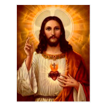 Beau coeur sacré religieux d'image de Jésus Carte Postale