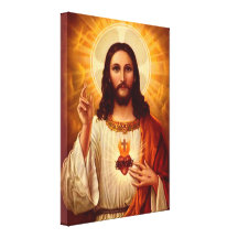 Beau coeur sacré religieux d'image de Jésus Toiles Tendues