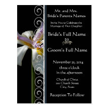 Beau faire-part de mariage élégant d'orchidée cartes postales