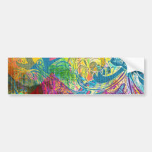 Beau Flourish floral coloré abstrait de remous Autocollants Pour Voiture