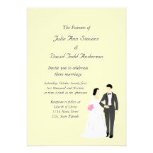Beau mariage de jeune mariée et de marié invitations
