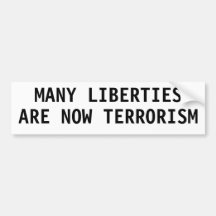 Beaucoup de libertés sont maintenant terrorisme adhésif pour voiture