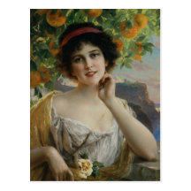 Beauté sous l'arbre orange carte postale