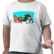 Beaux animaux au T-shirt de Noël