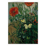 Beaux-arts de pavots et de papillons de Van Gogh ( Cartes De Vœux