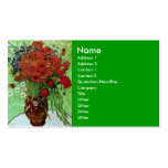 Beaux-arts rouges de pavots et de marguerites de V Cartes De Visite Personnelles