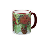 Beaux-arts rouges de pavots et de marguerites de V Tasse À Café
