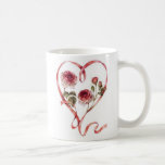 Beaux coeur et roses de poème de Saint-Valentin Mug À Café