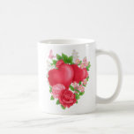 Beaux coeurs et roses de poème de Saint-Valentin Tasse À Café
