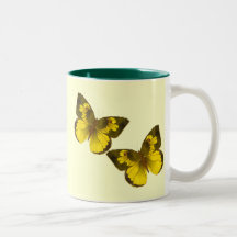 Beaux papillons d'or mugs