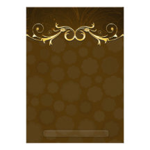 Beaux remous d'or sur la damassé marron faire-parts