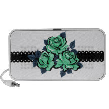 Beaux roses turquoises de couleur haut-parleur portable