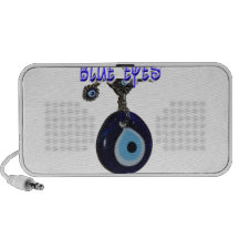 Beaux yeux bleus mini haut-parleurs