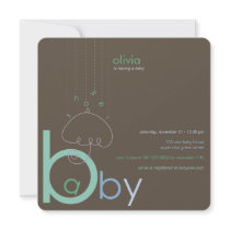 Bébé "a" dans l'invitation mignonne bleue de baby 