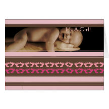 Bébé Annoucement mignon avec votre photo - Cartes De Vœux