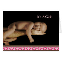 Bébé Annoucement mignon avec votre photo - Carte De Vœux